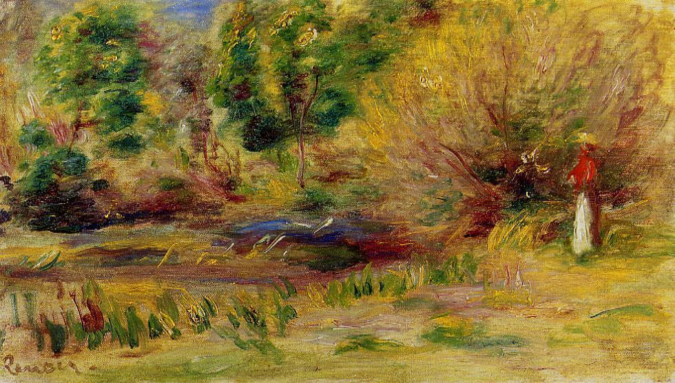 Woman Wearing A Hat In A Landscape — Pierre-auguste Renoir