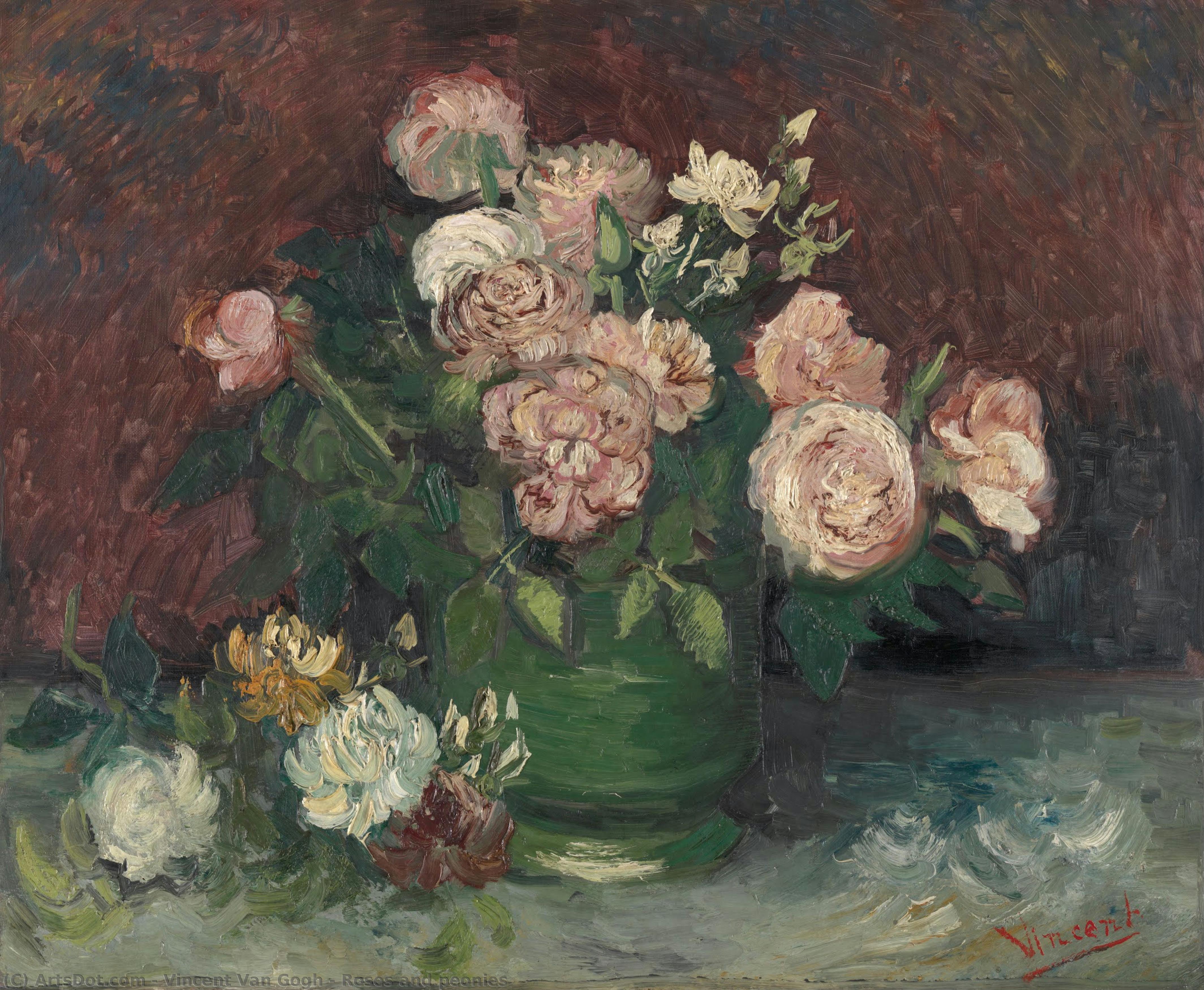 Roses And Peonies — Vincent Willem Van Gogh