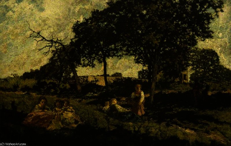 Children Playing In A Park — Adolphe Joseph Thomas Monticelli