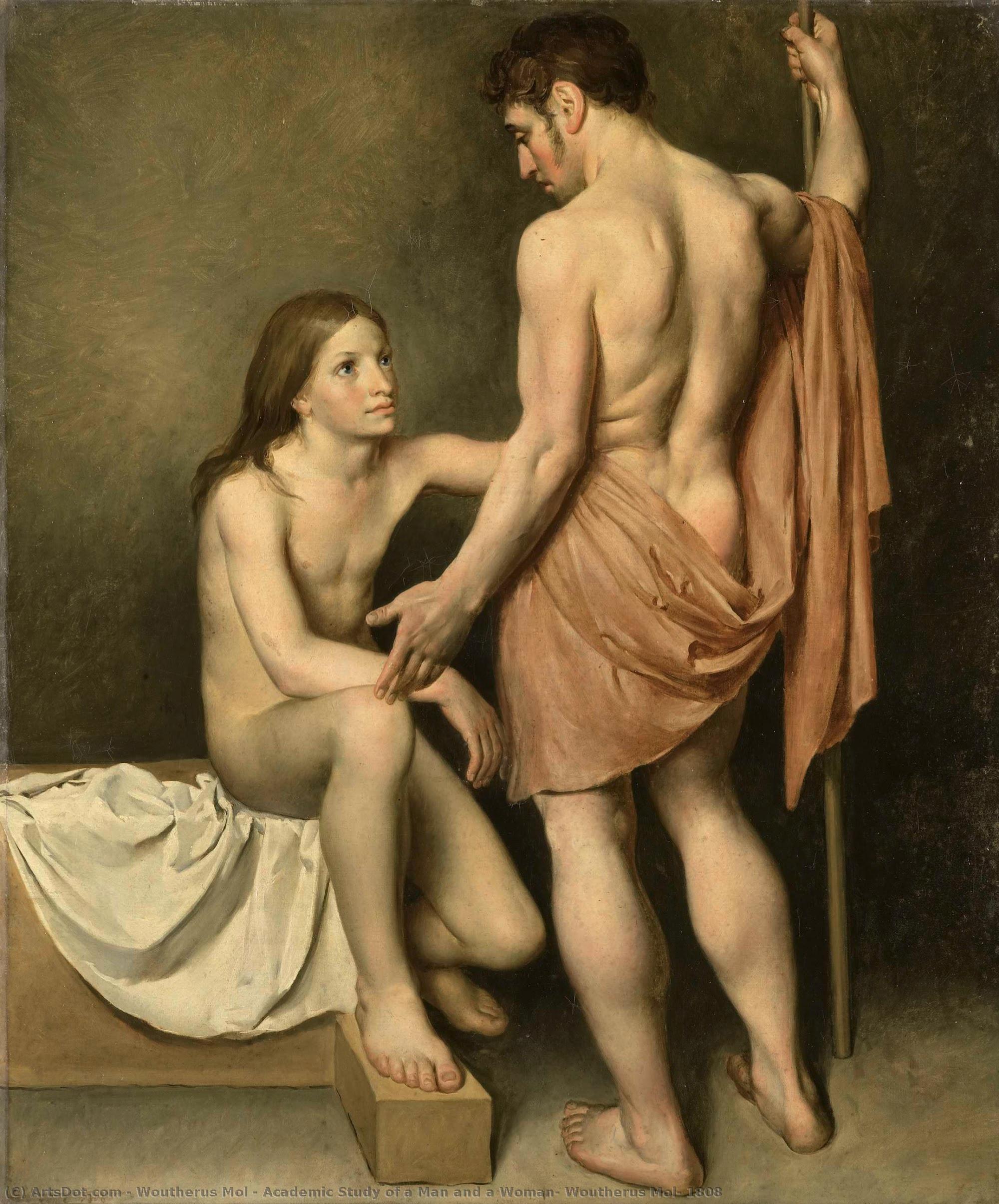 Academic Study Of A Man And A Woman, Woutherus Mol, 1808 — Woutherus Mol