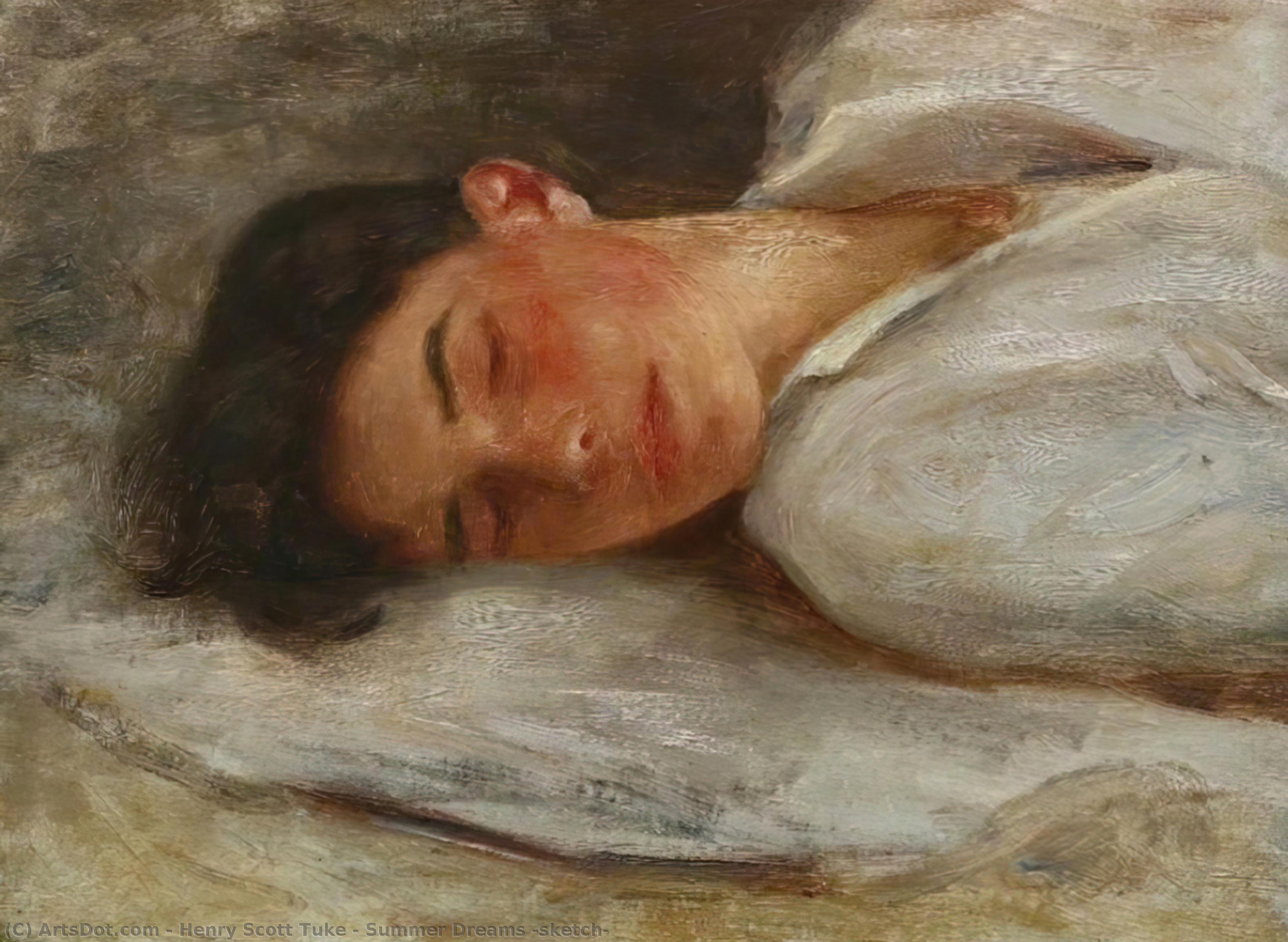 Summer Dreams (sketch) — Henry Scott Tuke