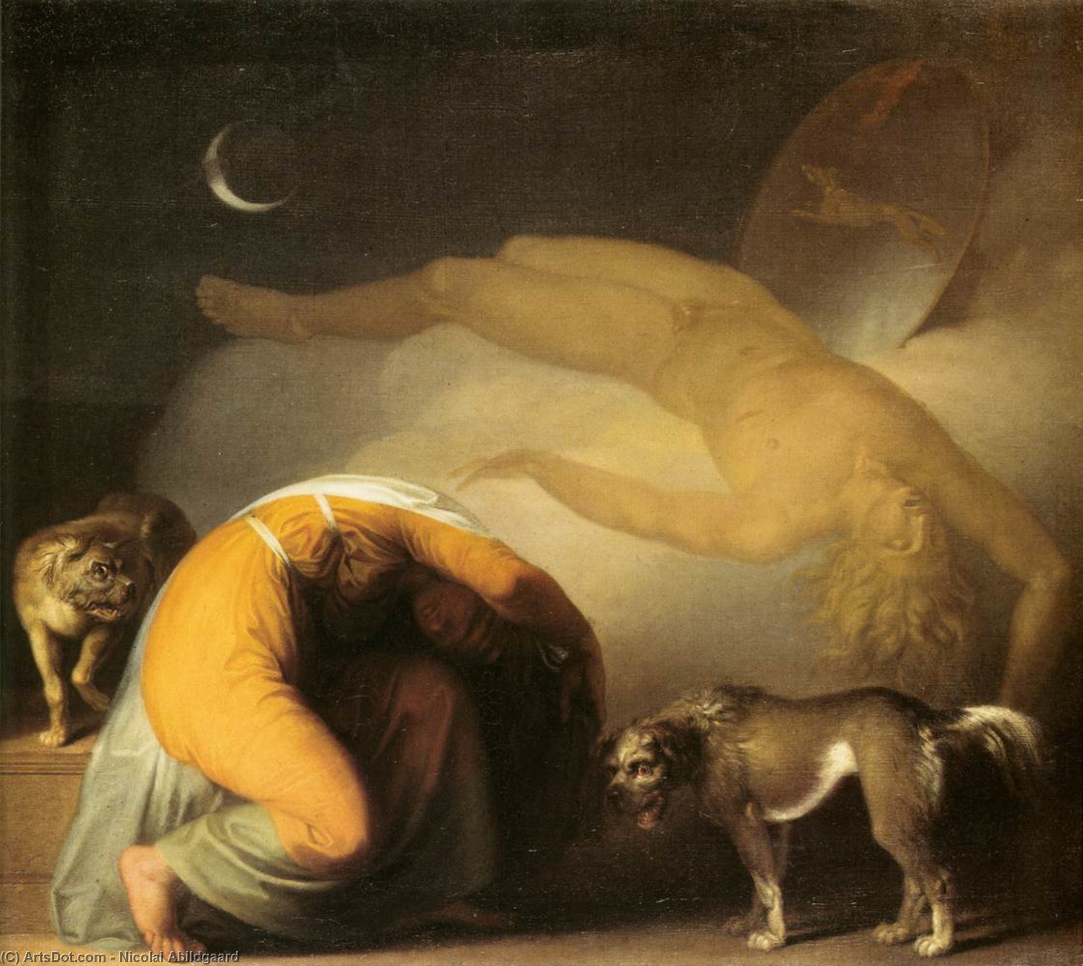Culmin's Ghost Appears To His Mother — Nicolai Abraham Abildgaard