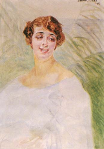 Portrait Of A Lady Against A Background Of Reeds — Jacek Malczewski
