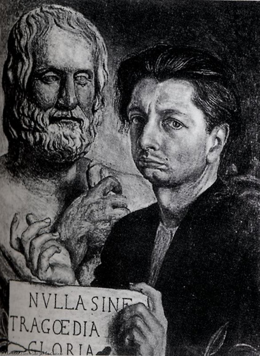 Self-portrait With The Bust Of Eudipide — Giorgio De Chirico