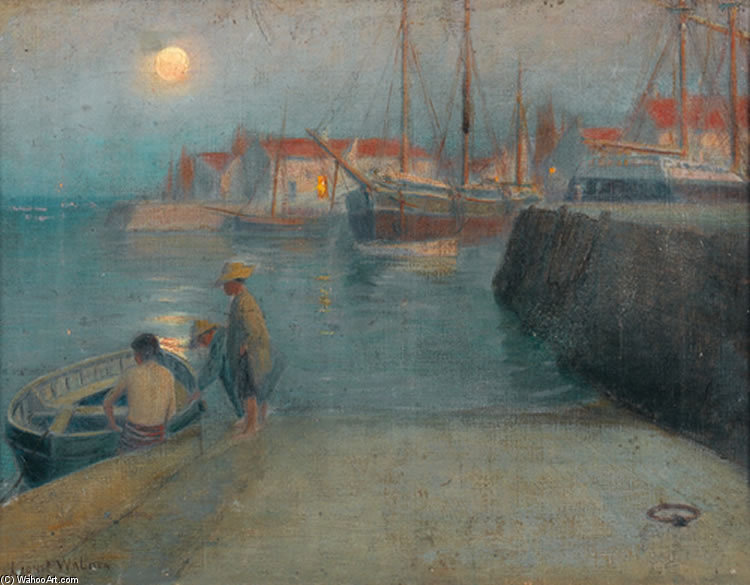 Hafenpartie Im Mondlicht — Lionel Walden