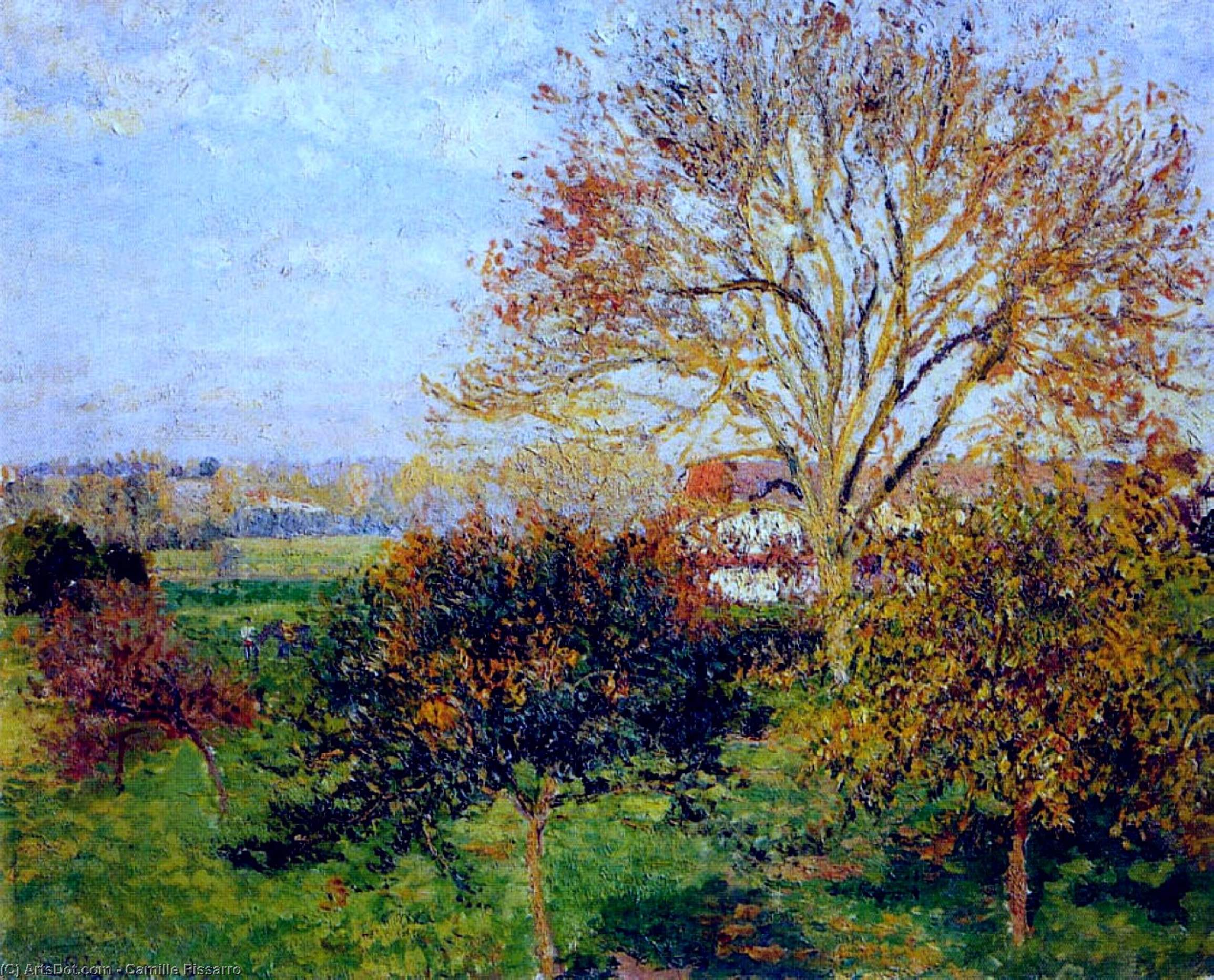 Autumn Morning At Eragny — Camille Pissarro