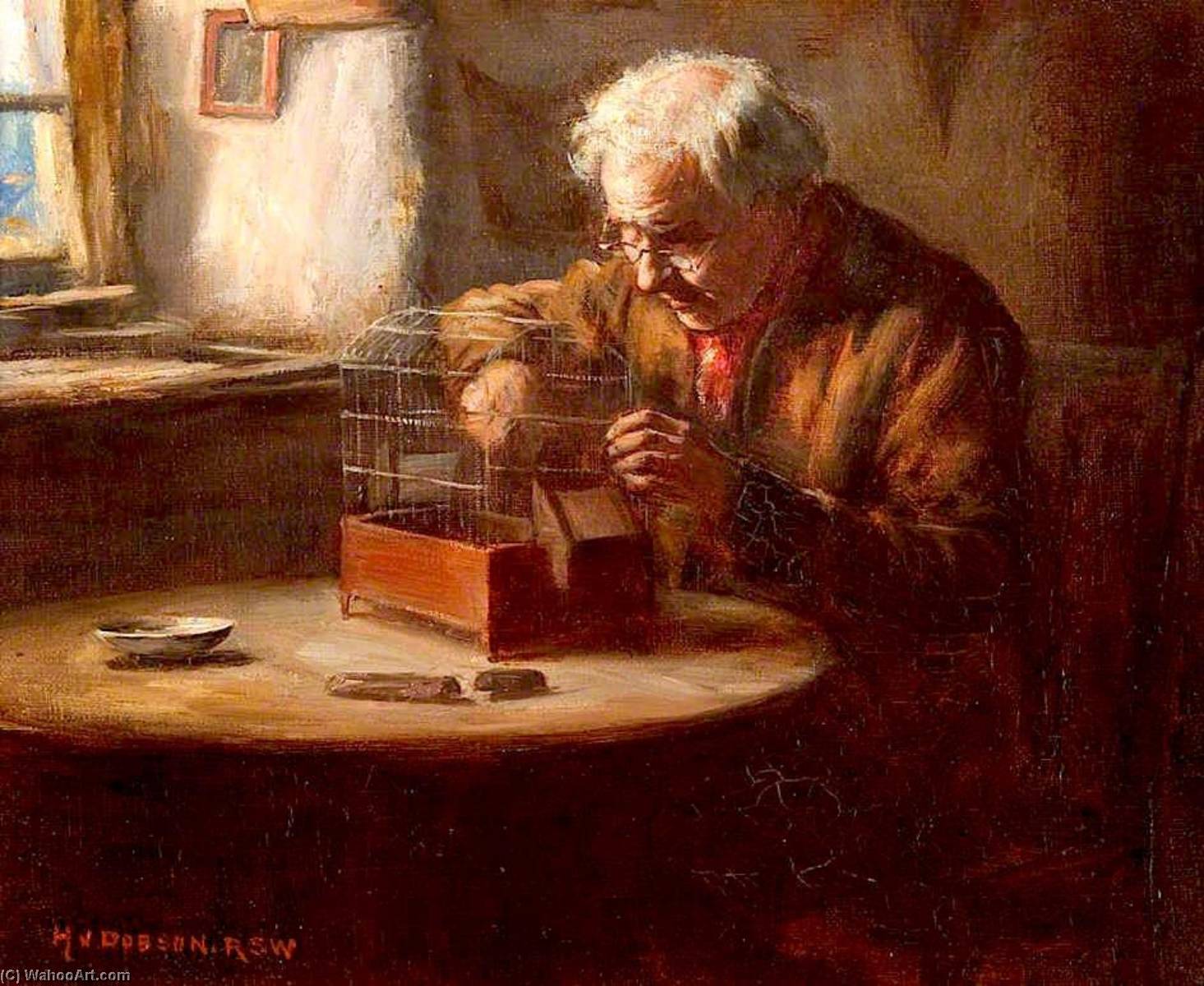 Mending The Bird's Cage — Henry John Dobson