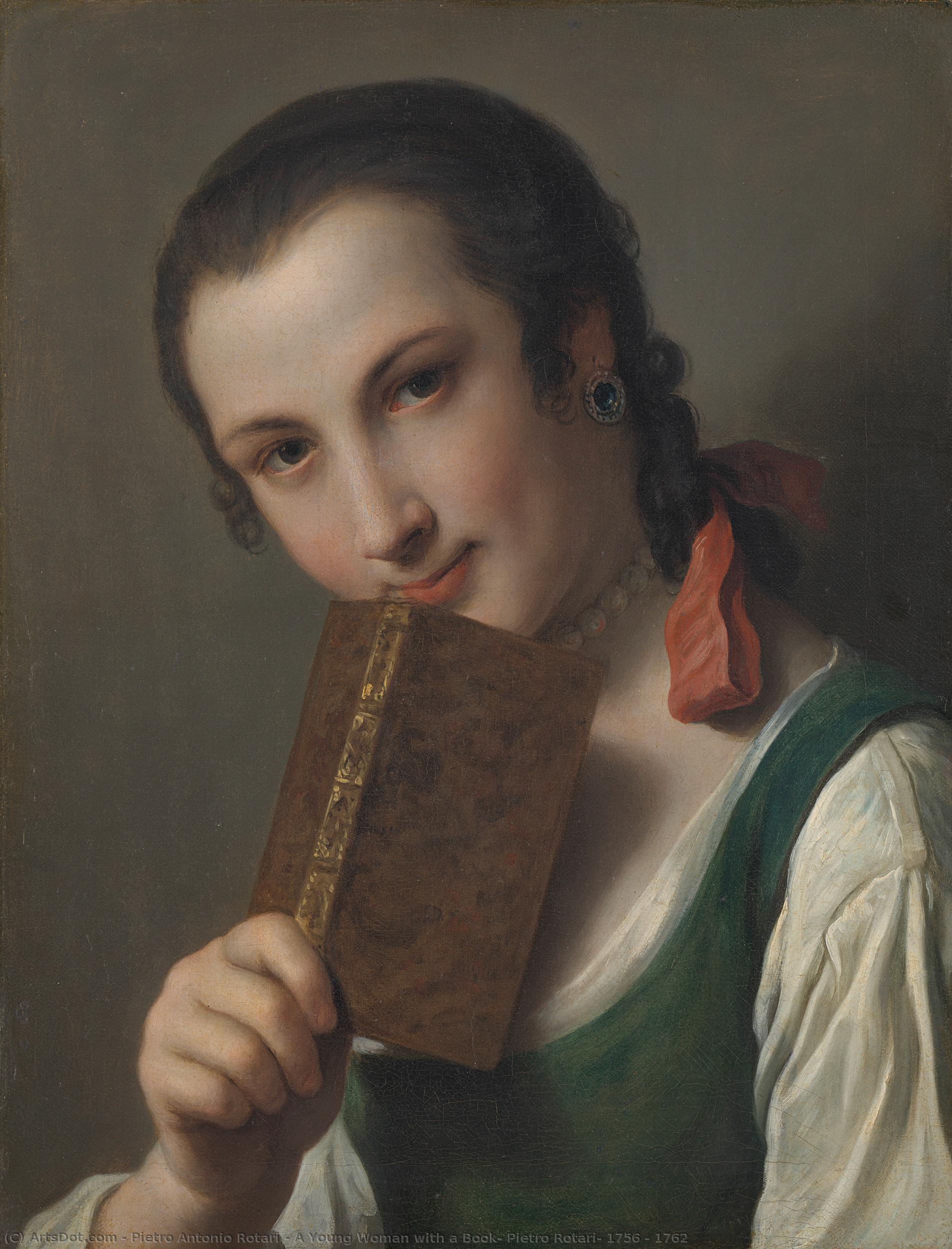 A Young Woman With A Book, Pietro Rotari, 1756 - 1762 — Pietro Antonio Rotari
