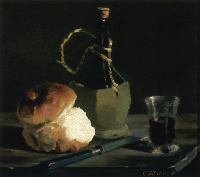 Still Life With Bread And Wine Bottle — Charles Ethan Porter