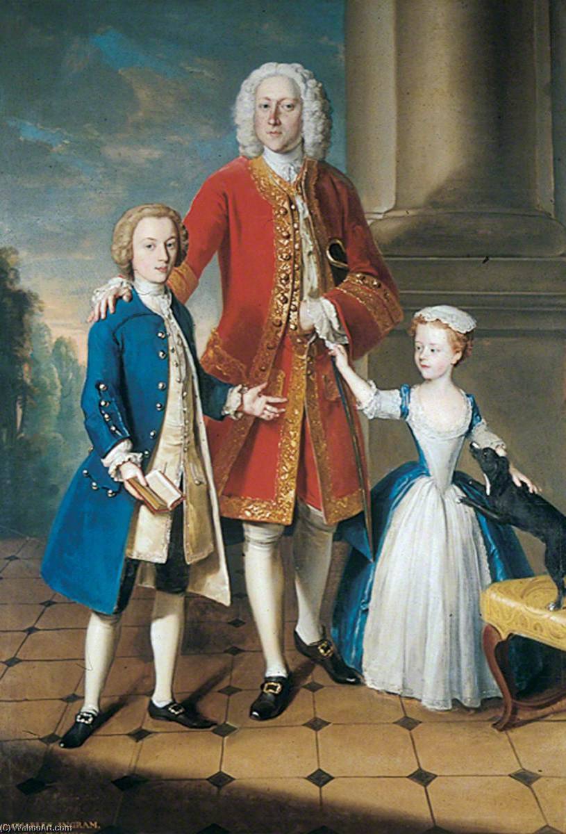 Colonel Charles Ingram With His Children — Philippe Mercier