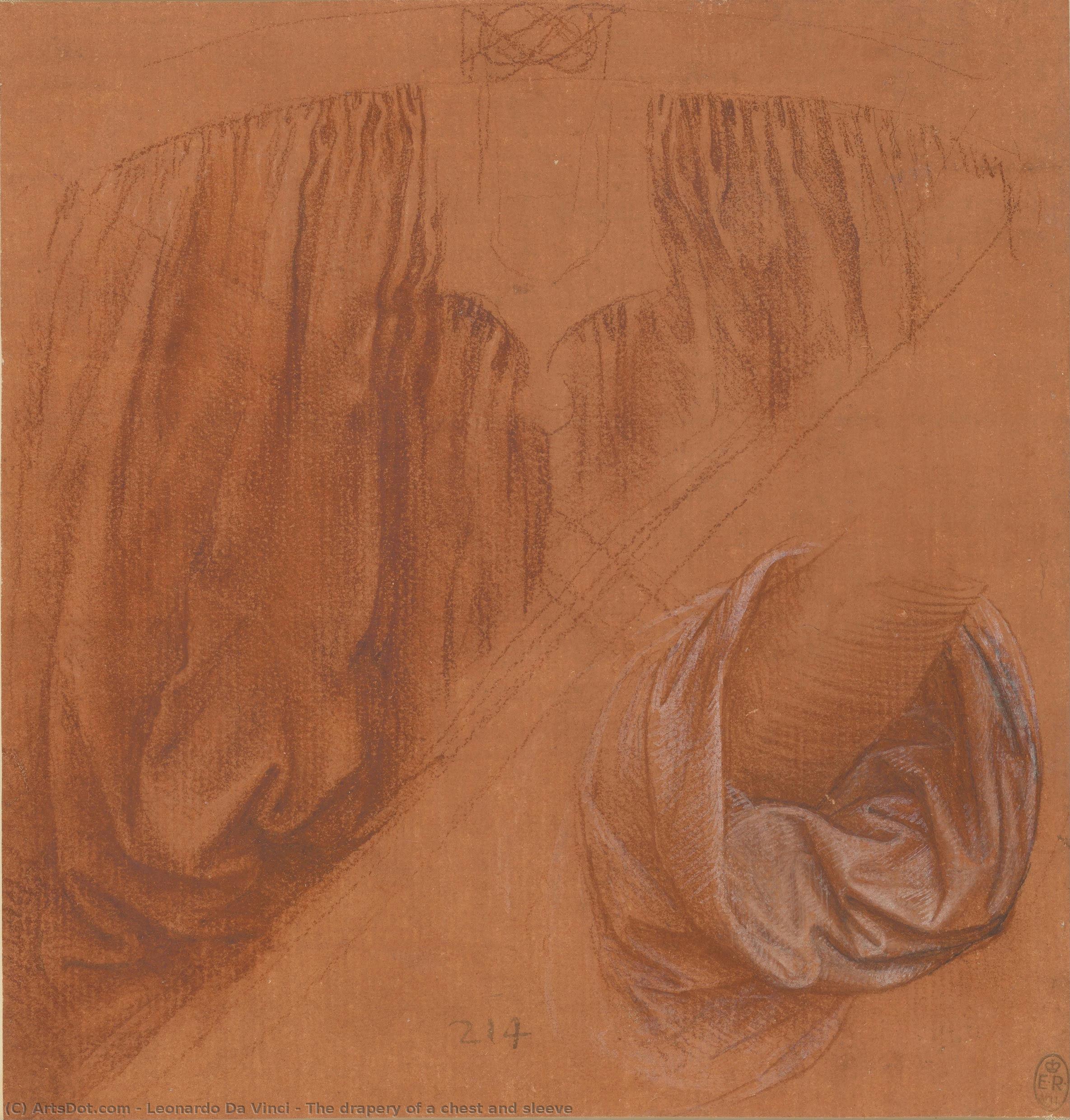 The Drapery Of A Chest And Sleeve — Leonardo Da Vinci