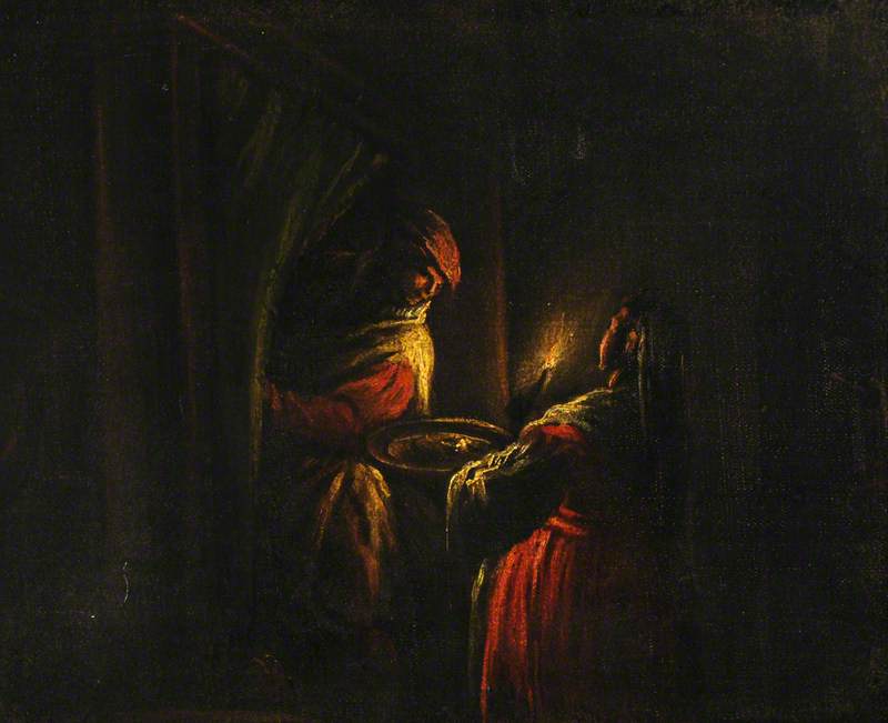 Figures In A Candlelit Interior — Francesco Bassano Ii