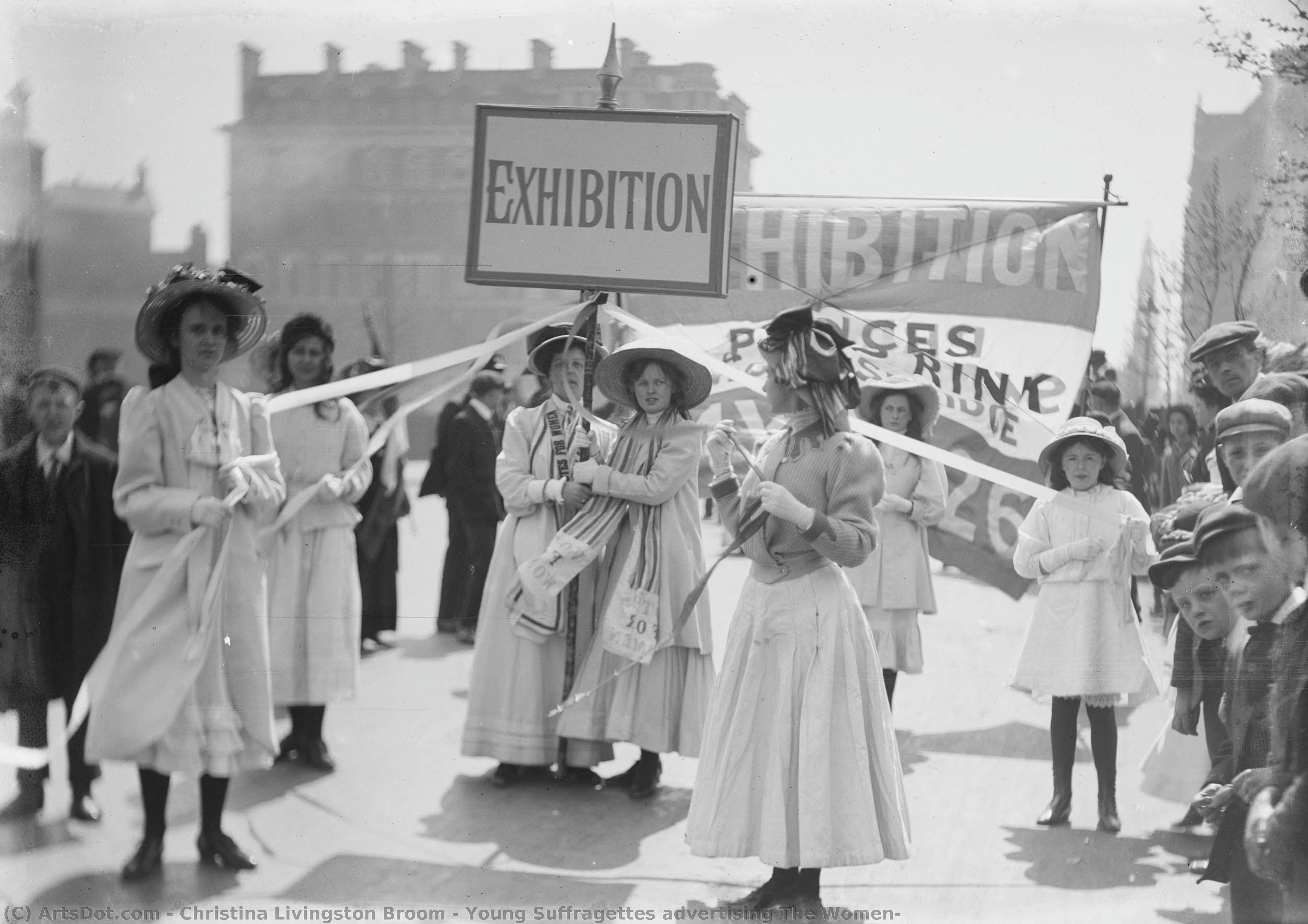 Young Suffragettes Advertising The Women — Christina Livingston Broom