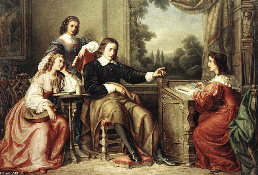 Milton Dictates The Lost Paradise To His Three Daughters — Soma Orlai Petrich