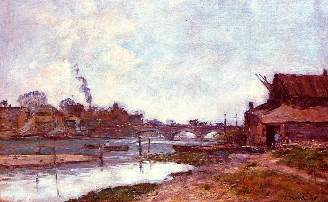 Bridge On The River Touques At Deauville — Eugène Louis Boudin