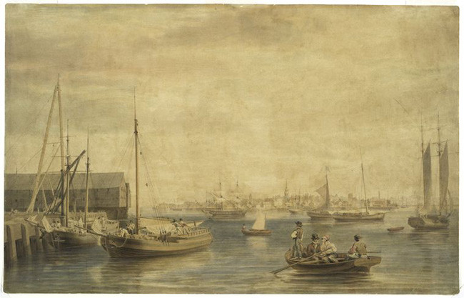 Boston From The Ship House, West End Of The Navy Yard — William James Bennett