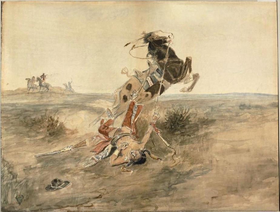 Fallen Indian Warrior — Charles Marion Russell