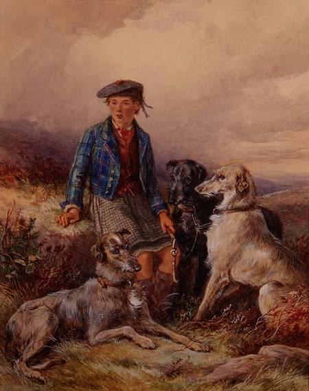 Scottish Boy With Wolfhounds In A Highland — James Hardy Junior