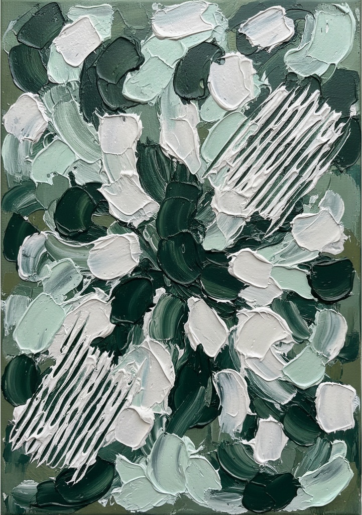 Radial Emergence In Forest Tones: A Monochromatic Study Of Organic Cellular Expansion — Christian Noiret