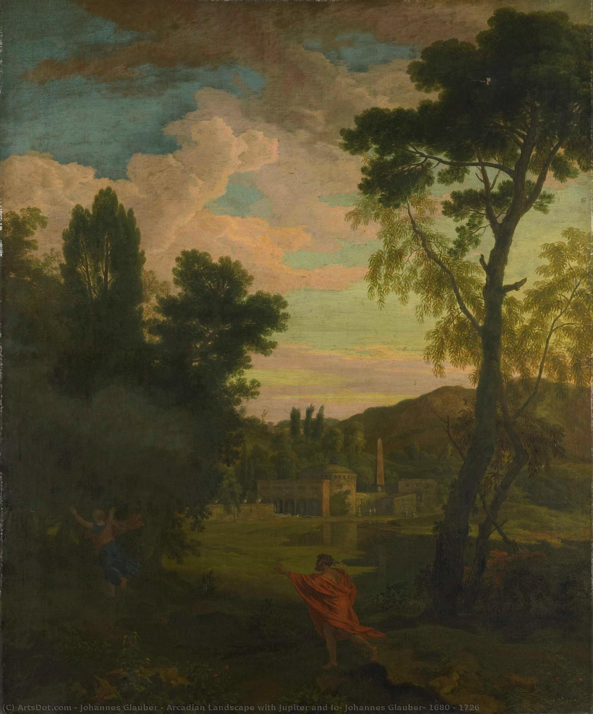 Arcadian Landscape With Jupiter And Io, Johannes Glauber, 1680 - 1726 — Johannes Glauber