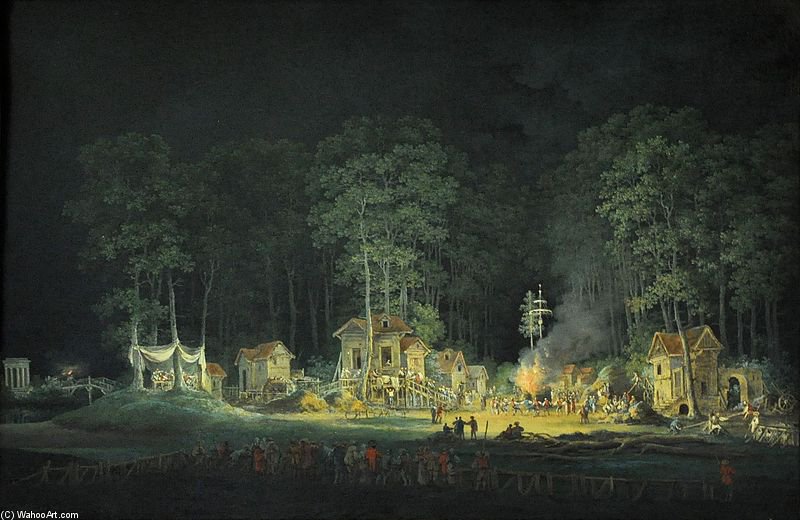 Representation Of A Party Night In The Gardens Of The Petit Trianon — Claude Louis Chatelet