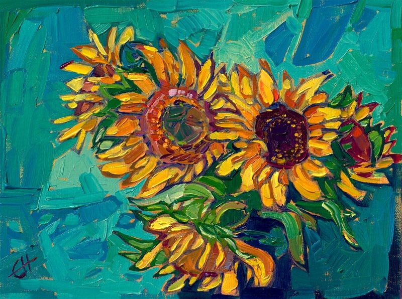 Viridian Sunflowers — Erin Hanson