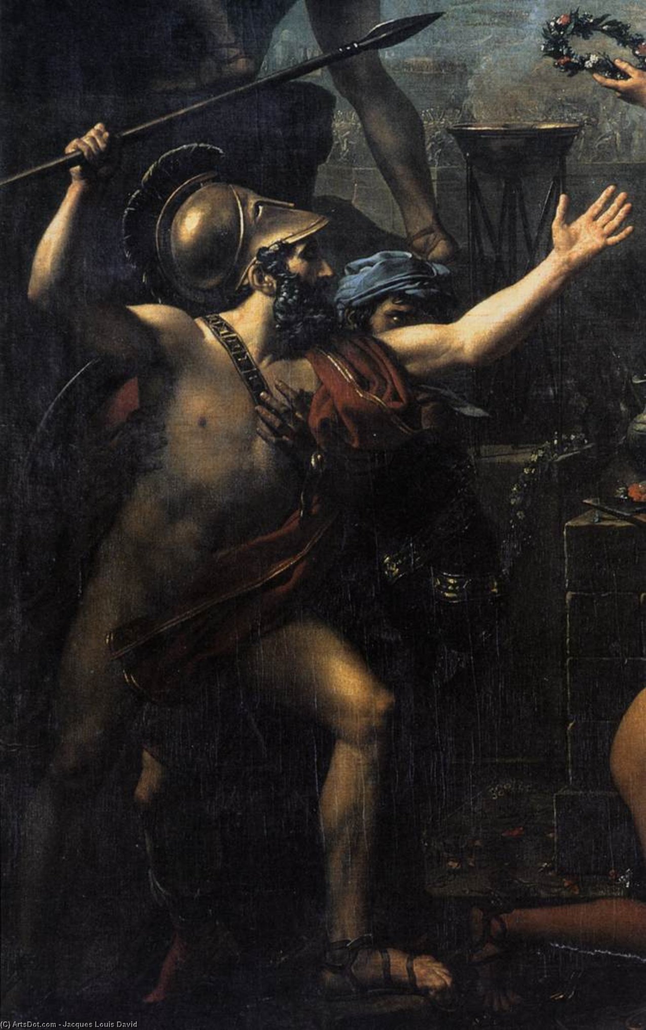 Leonidas At Thermopylae (detail) — Jacques-louis David
