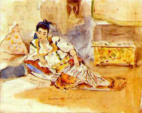 Mujer Arabe Sentada — Эжен Делакруа