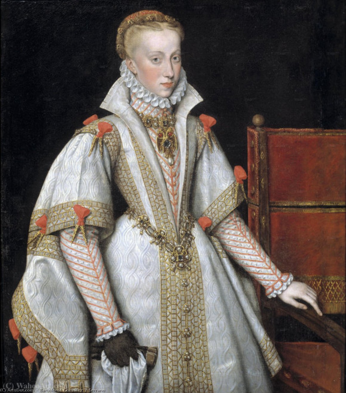 Portrait Of Anna Of Austria, Queen Of Spain — Bartolomé González Y Serrano