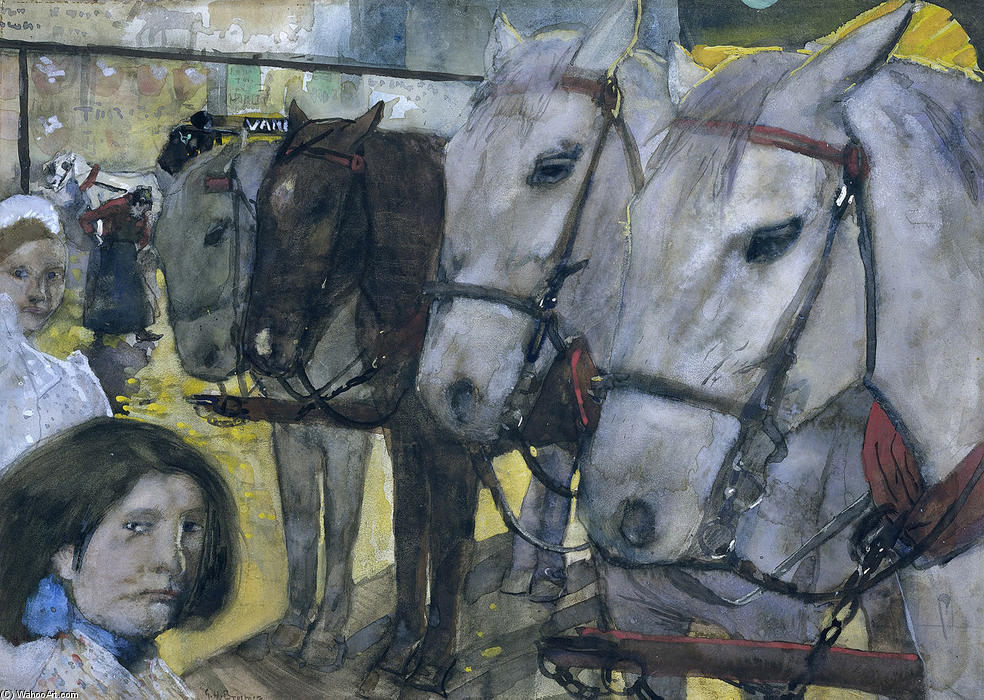 Tram Horses On Dam Square In Amsterdam — George Heidrik Breitner