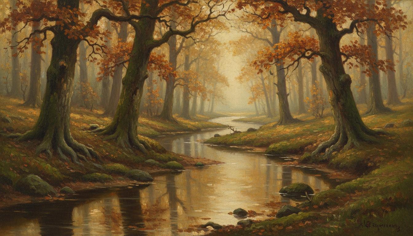 Ätherisches Bernstein: Der Stille Fluss Herbstlicher Einsamkeit — Lucie Rolland