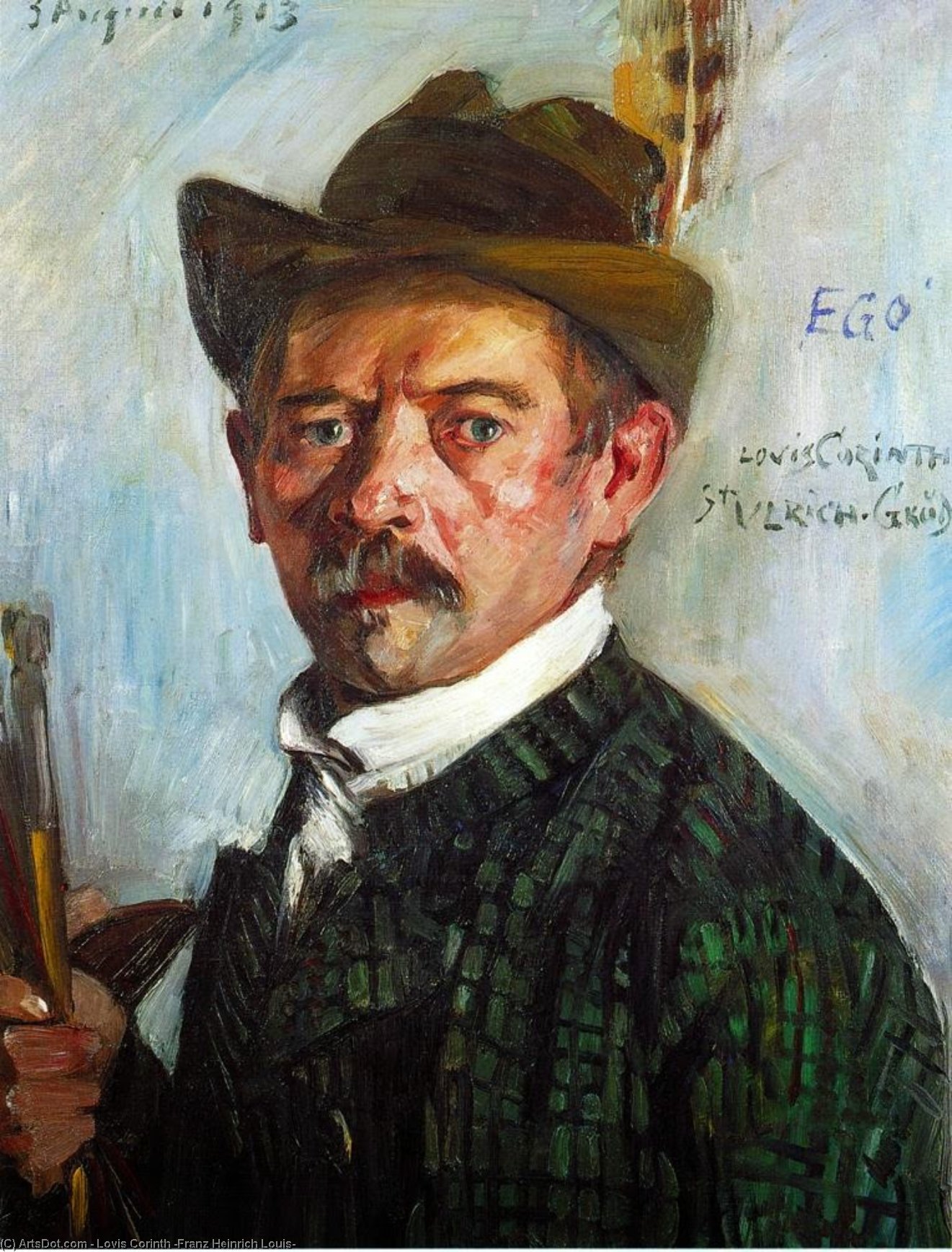 Self Portrait In A Tyrolean Hat — Lovis Corinth