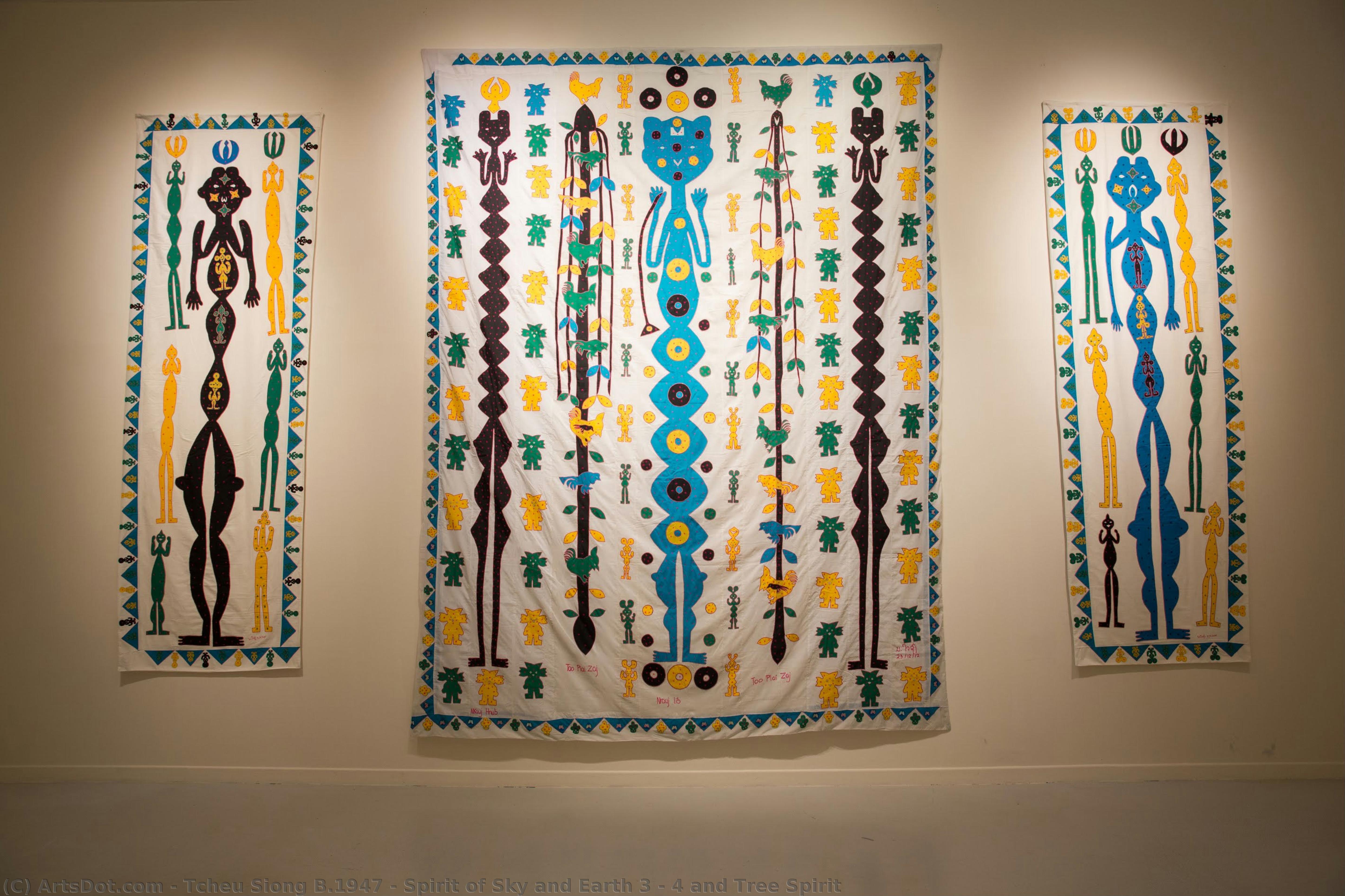 Spirit Of Sky And Earth 3 & 4 And Tree Spirit — Tcheu Siong B.1947