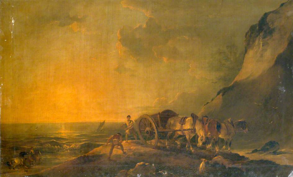 Sea Shore With Horse And Cart — Peter Francis Bourgeois