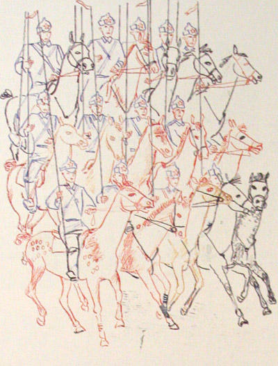 Cavalry. Picture For Children Book 'parade Of The Red Army' — Aleksandr Deyneka