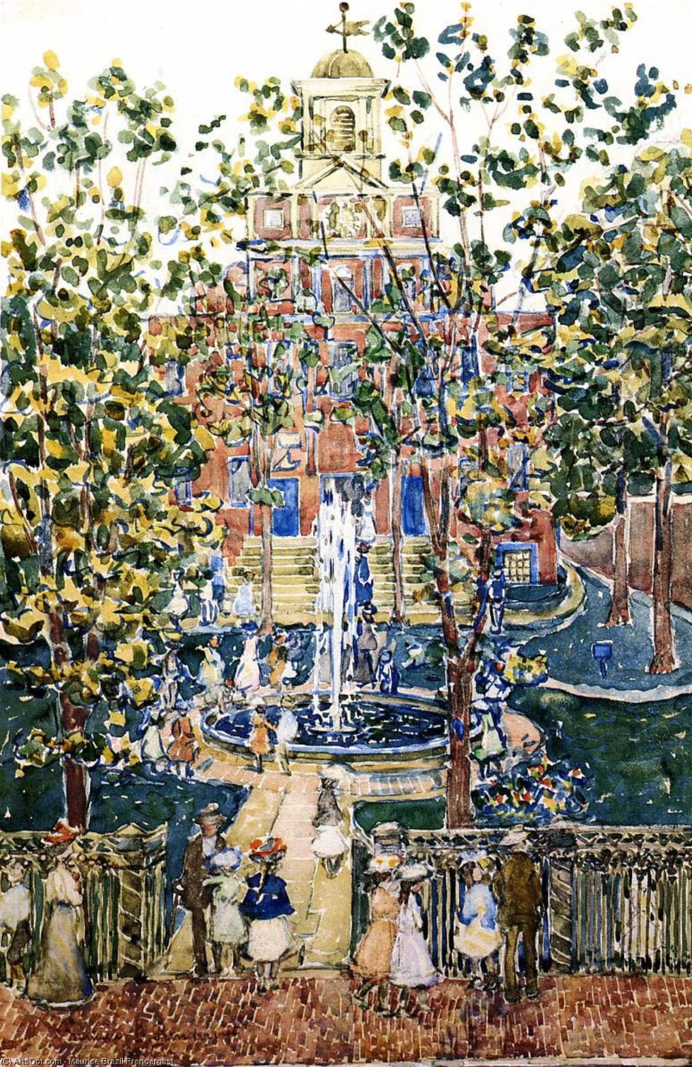 The West Church (also Known As Fountain At The West Church, Boston) — Maurice Brazil Prendergast