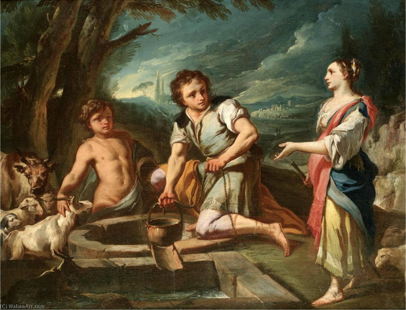 Jacob And Rachel At The Well — Bottega Di Corrado Giaquinto