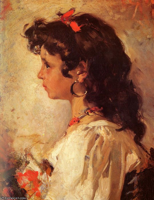 Head Of A Italian Girl — Joaquín Sorolla Y Bastida