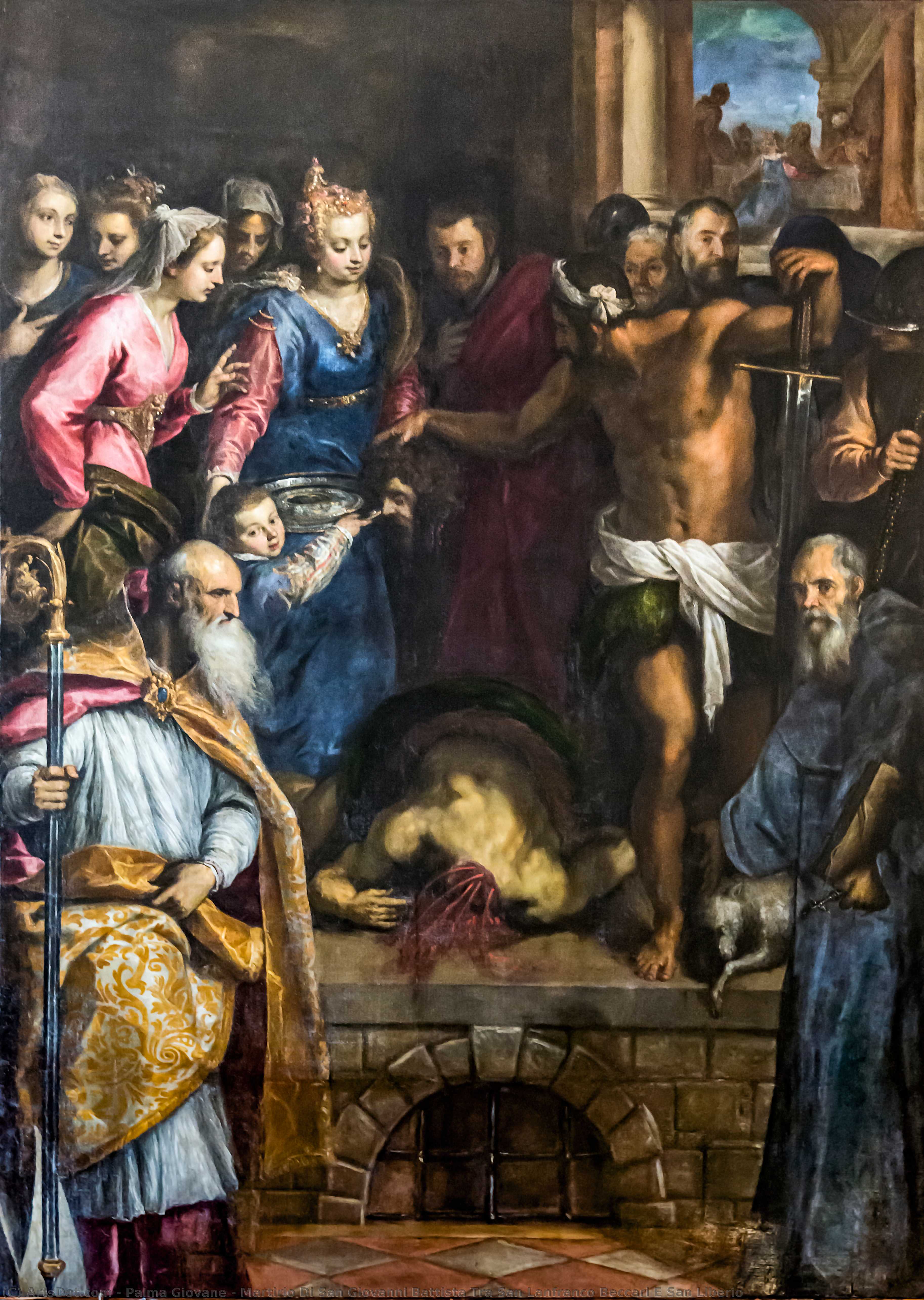 Martirio Di San Giovanni Battista Tra San Lanfranco Beccari E San Liberio — Jacopo Palma Il Giovane