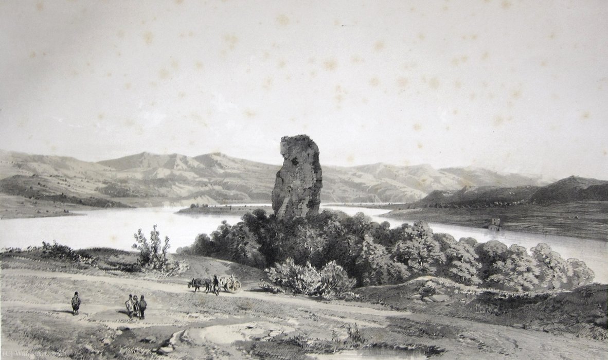 Remains Of The Tower Of Severus And Trajan's Bridge Over The Danube — Eugène Cicéri