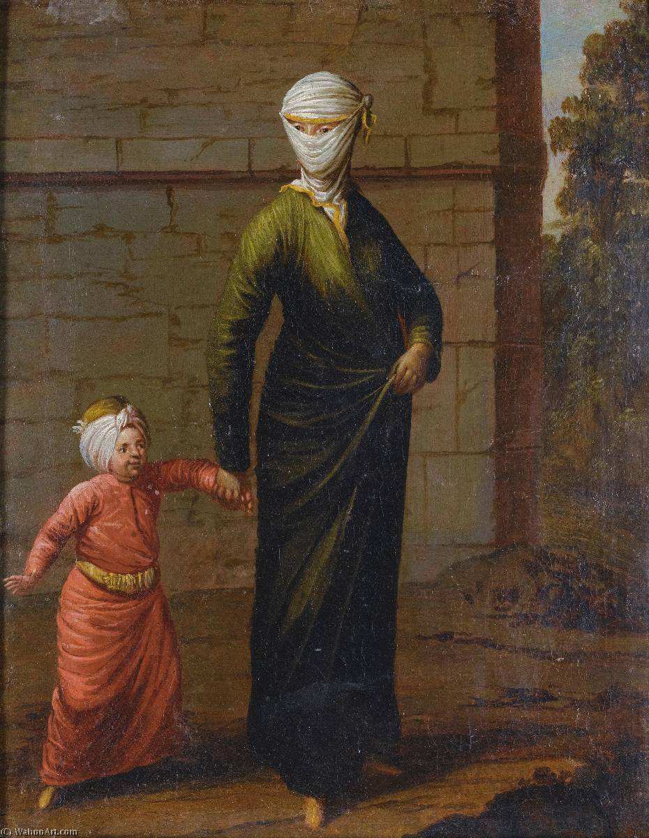A Young Turkish Woman And Her Child — Jean Baptiste Vanmour