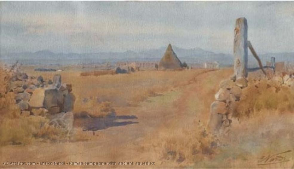 Roman Campagna With Ancient Aqueduct — Enrico Nardi