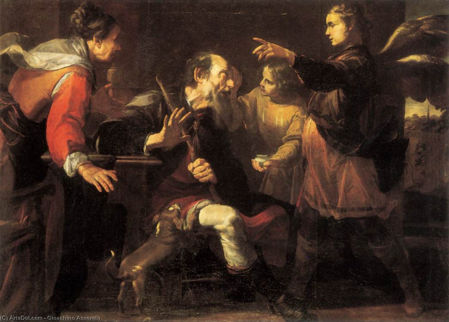 Tobias Healing The Blindness Of His Father — Gioacchino Assereto