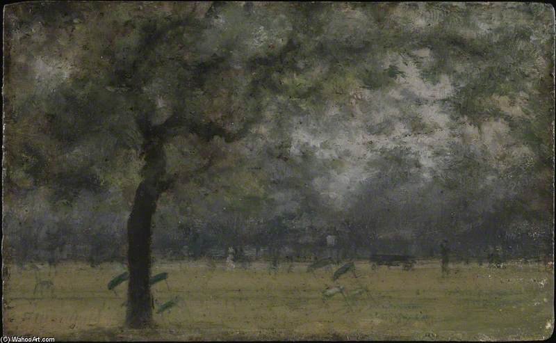 Kensington Gardens With Chairs And Figures — Paul Fordyce Maitland