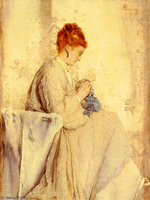 La Tricoteuse — Alfred Émile Léopold Stevens