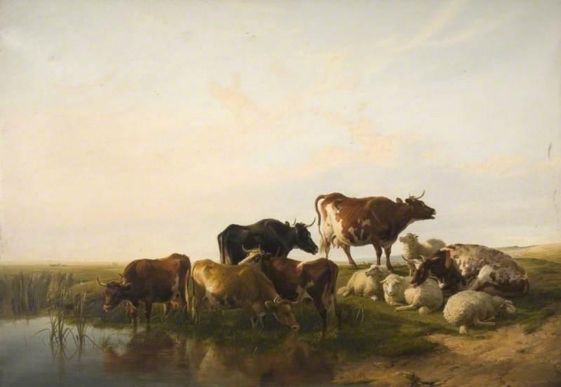 Landscape With Cattle And Sheep — Thomas Sidney Cooper