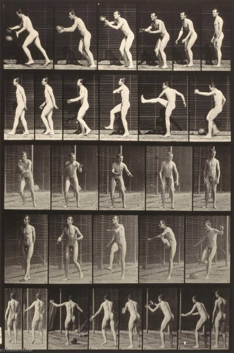Animal Locomotion (plate 300) (man Kicking A Ball) — Eadweard J Muybridge