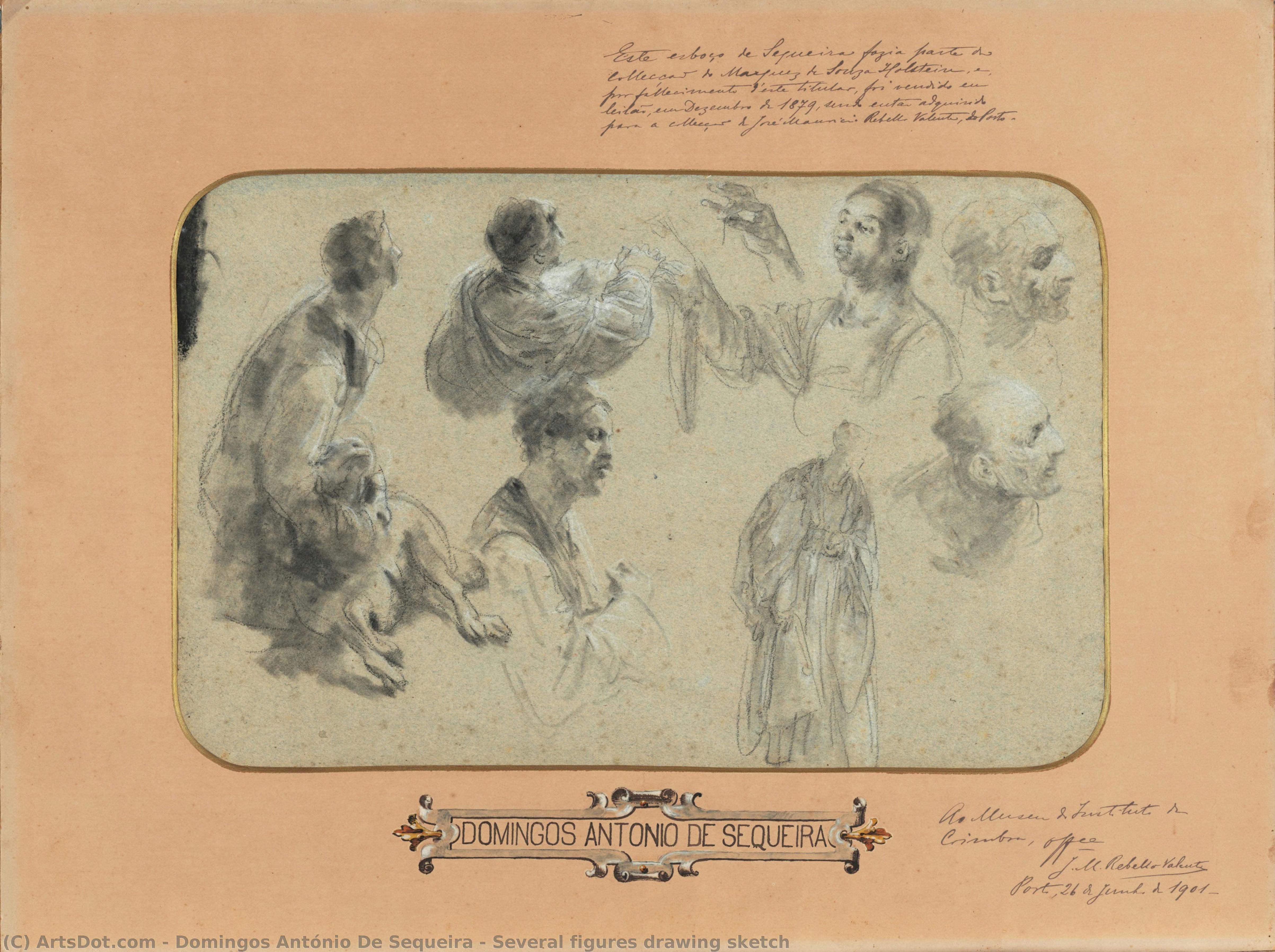 Several Figures Drawing Sketch — Domingos António De Sequeira