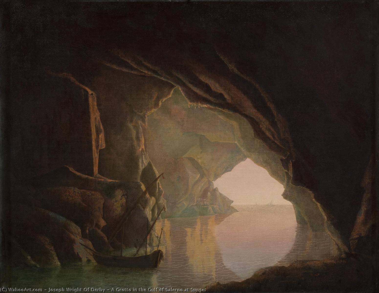 A Grotto In The Gulf Of Salerno At Sunset — Џозеф Рајт Од Дербија