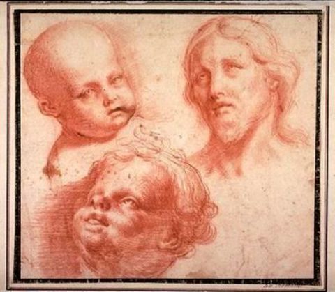 Studies Of Heads (head Of Christ And Two Putti) — Carlo Maratta